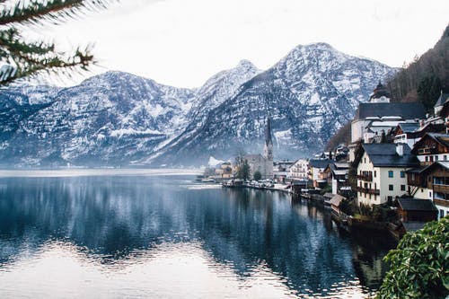 湖和雪山的景色 · 免费素材图片