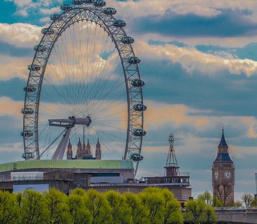 伦敦眼和大笨钟塔照片 · 免费素材图片