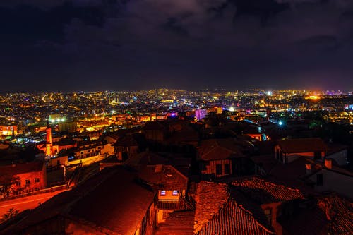 夜间城市航拍 · 免费素材图片