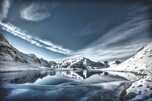 雪山之间的湖 · 免费素材图片