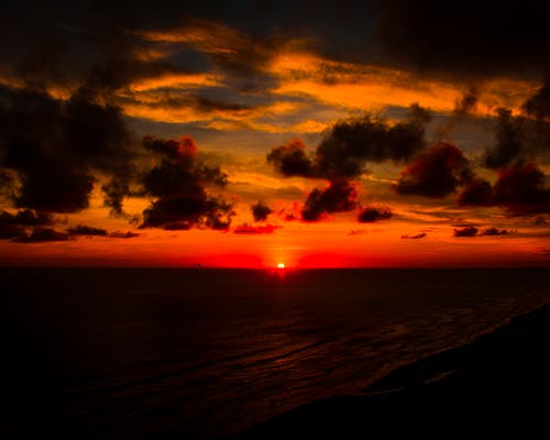 海上日落美景 · 免费素材图片