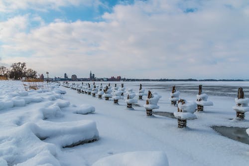 积雪覆盖的原木照片 · 免费素材图片