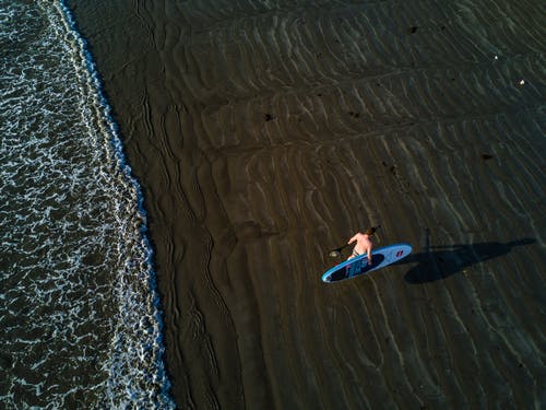 人在海边附近举行冲浪板 · 免费素材图片