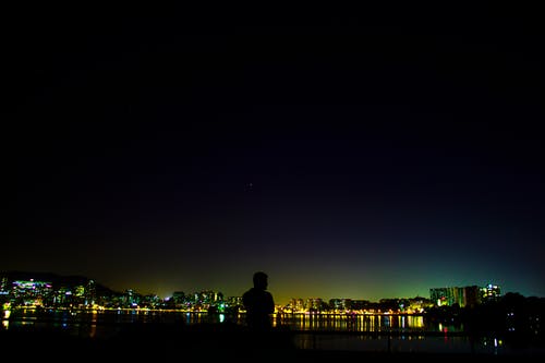 有关剪影, 城市, 夜空的免费素材图片