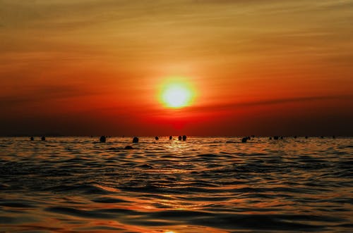 太阳下的海 · 免费素材图片