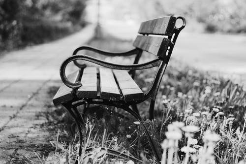 棕色和黑色长凳的灰度摄影 · 免费素材图片