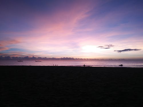 海滩日落 · 免费素材图片