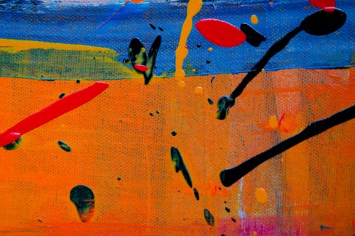 橙色，黑色和蓝色抽象绘画 · 免费素材图片