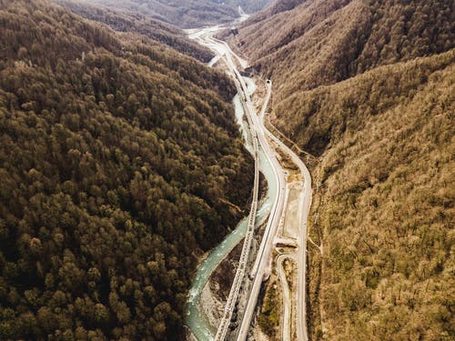 高速公路的航拍 · 免费素材图片