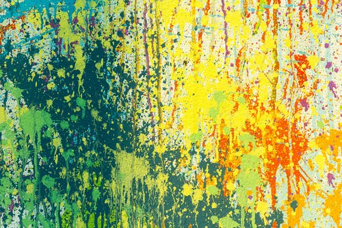 黄色，绿色和红色抽象绘画 · 免费素材图片