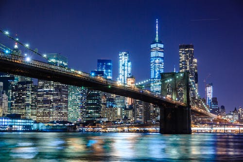 夜间桥梁摄影 · 免费素材图片