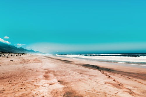 蓝天下的海滨 · 免费素材图片