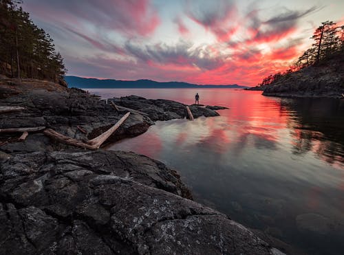 黎明时湖风景 · 免费素材图片