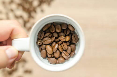 人控股白杯用咖啡豆 · 免费素材图片