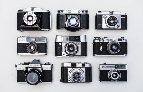 九台黑白相机 · 免费素材图片