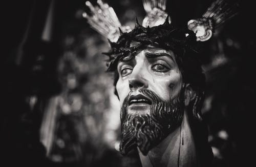 耶稣基督头的灰度摄影 · 免费素材图片