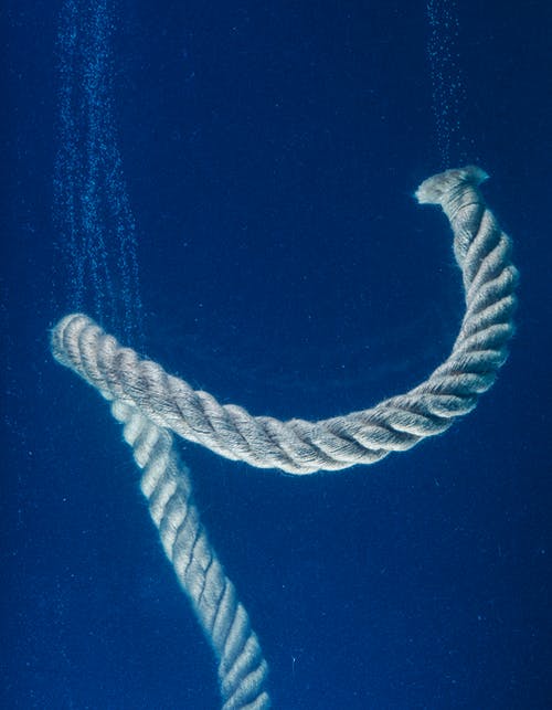 水下照片的棕绳 · 免费素材图片