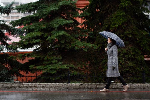 女人走路时使用伞 · 免费素材图片