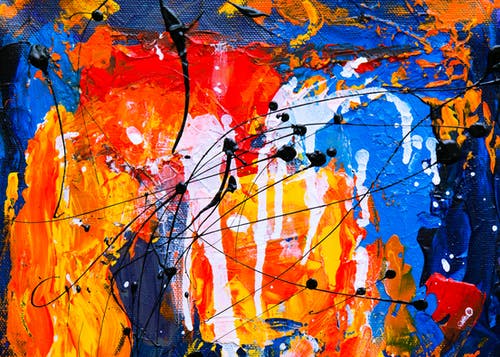 橙色和蓝色抽象绘画 · 免费素材图片