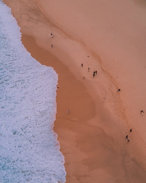 在海边散步的人的照片 · 免费素材图片