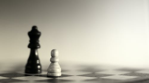 两个国际象棋棋子的灰度摄影 · 免费素材图片