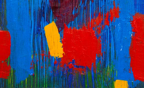 红色，蓝色和黄色的抽象绘画 · 免费素材图片