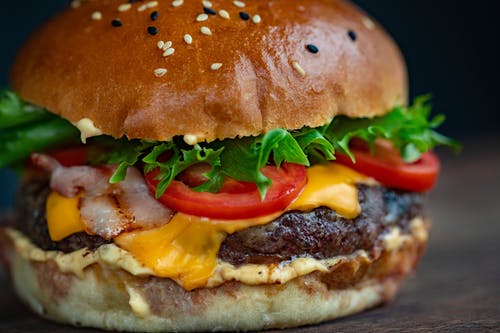 蔬菜火腿汉堡 · 免费素材图片