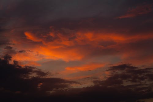 橙色和蓝色的天空 · 免费素材图片