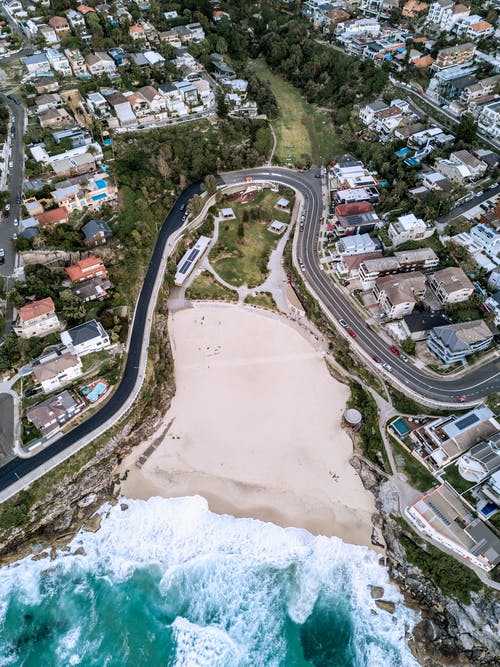 海滩鸟瞰图 · 免费素材图片