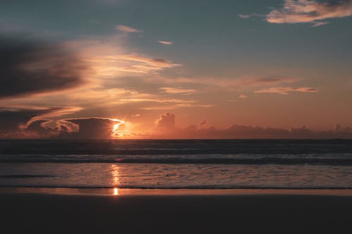 日落海滩的照片 · 免费素材图片