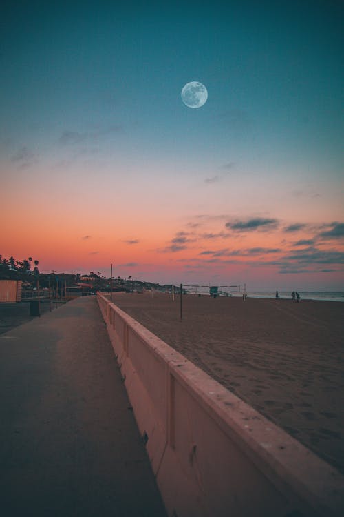 黎明时分海滩风景 · 免费素材图片