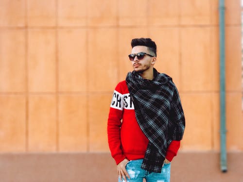 男士黑色和红色格子正装衬衫 · 免费素材图片