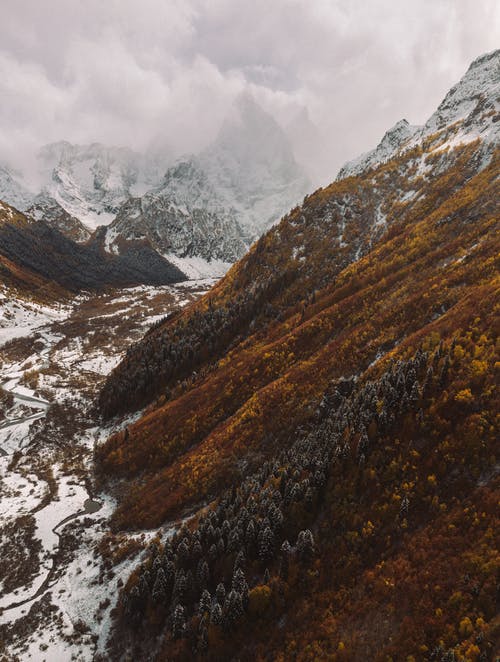 雪山鸟瞰图 · 免费素材图片