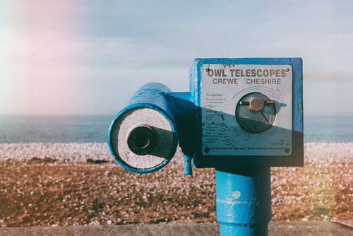 蓝猫头鹰望远镜的选择性聚焦摄影 · 免费素材图片