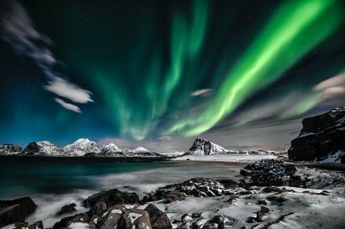 延时拍摄的北极光 · 免费素材图片
