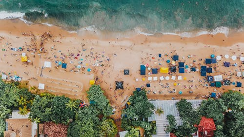 空中海滨沙滩波 · 免费素材图片
