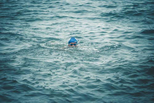在海上游泳的人 · 免费素材图片