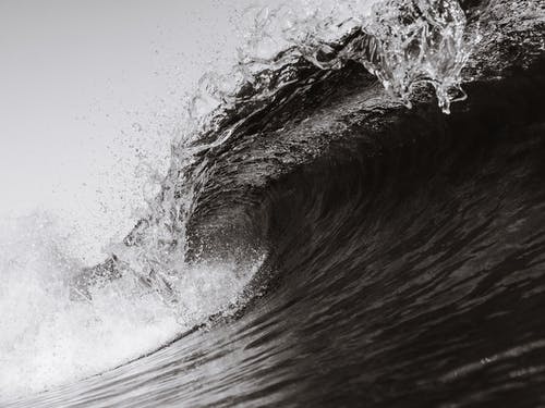 波的单色照片 · 免费素材图片