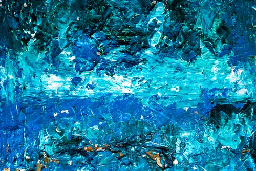 蓝色抽象绘画的近距离视图 · 免费素材图片