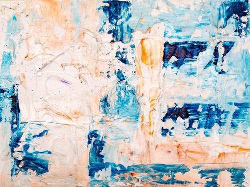 米色和蓝色抽象绘画 · 免费素材图片
