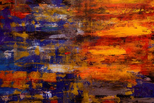 蓝色和橙色的抽象艺术 · 免费素材图片