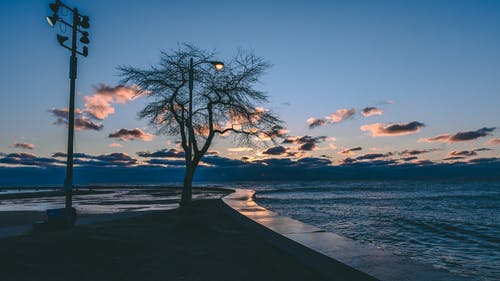 黎明时分海洋风景 · 免费素材图片