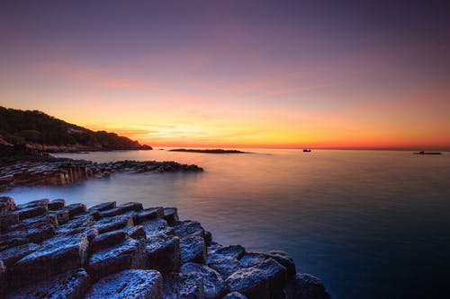 黎明时分海洋风景 · 免费素材图片