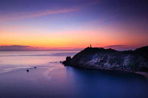 黎明时分海洋风景 · 免费素材图片