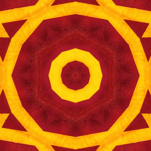 圆形的红色和黄色图案 · 免费素材图片