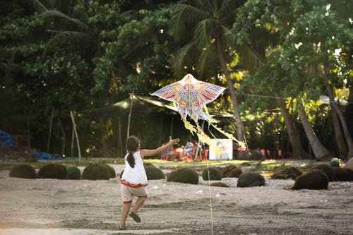 风筝的女孩 · 免费素材图片