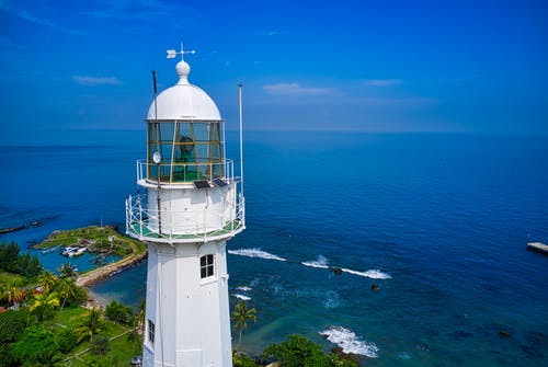 海边灯塔的航拍 · 免费素材图片