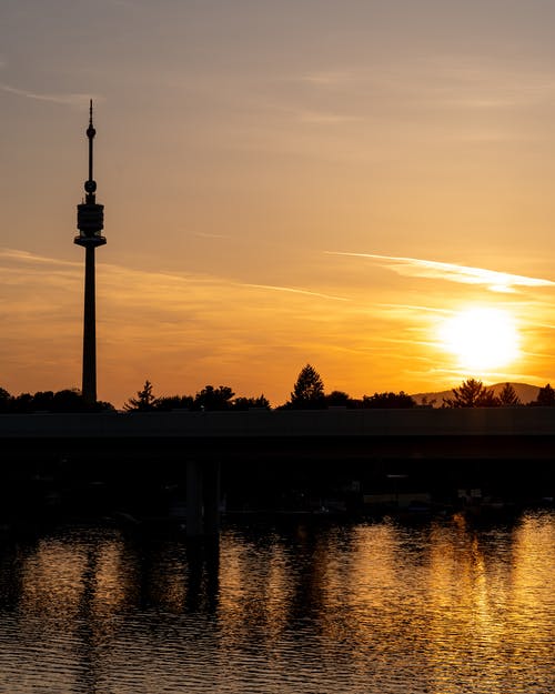 有关剪影, 反射, 塔的免费素材图片