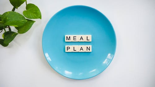 蓝色陶瓷板餐计划块 · 免费素材图片