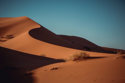 蓝蓝的天空下的沙丘 · 免费素材图片
